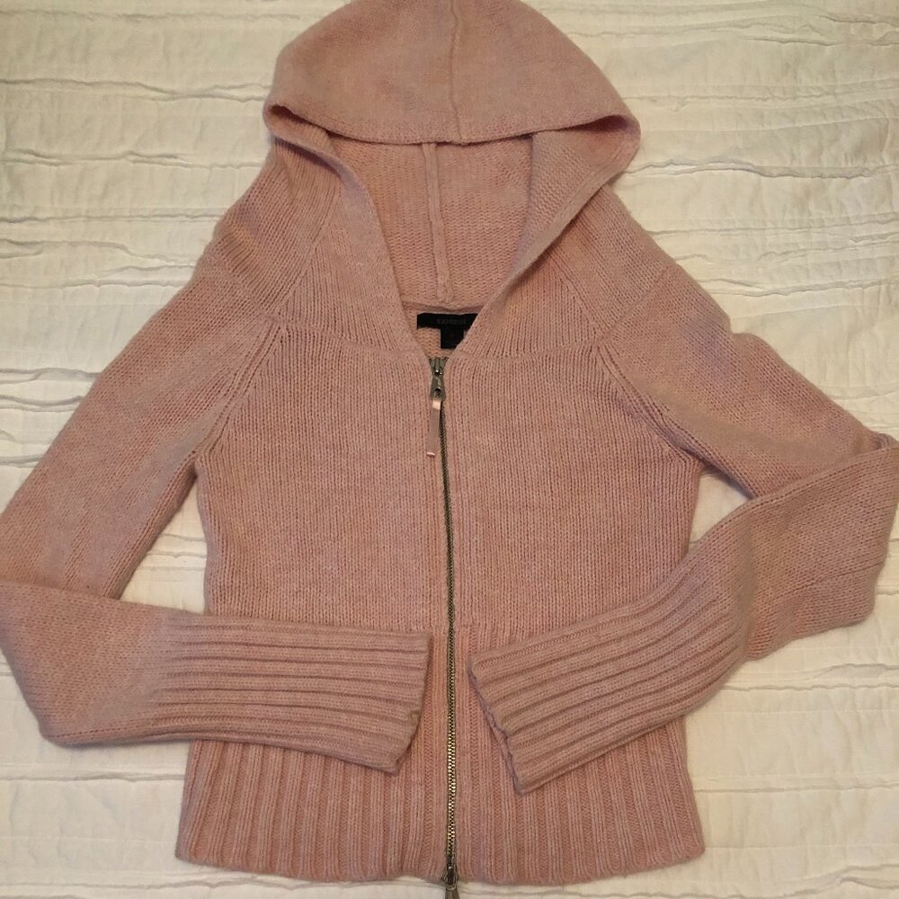 Express Wool Zipper Hooded Sweater
